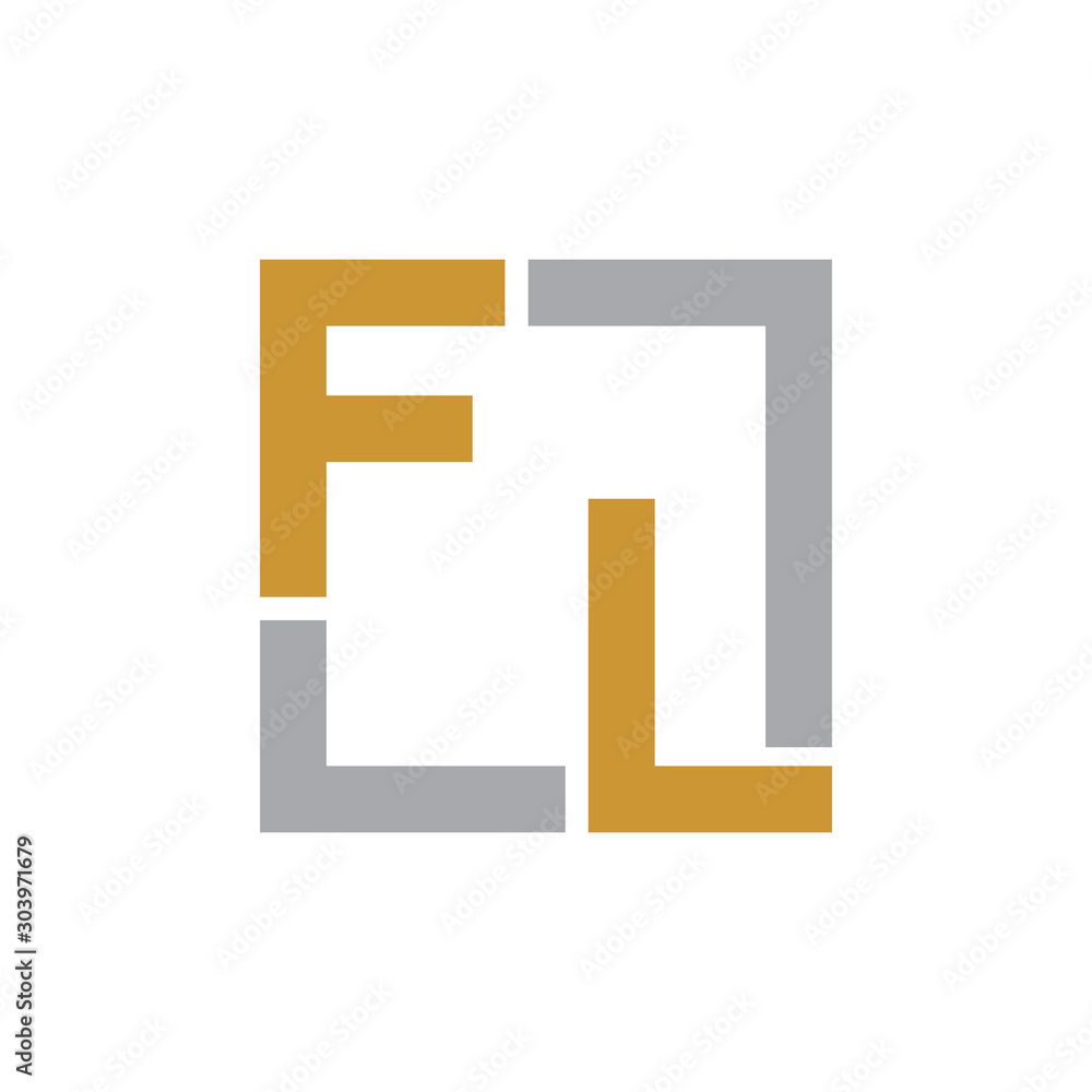 FL Initials Logo, Square Logo FL Initials Logo, Square Logo