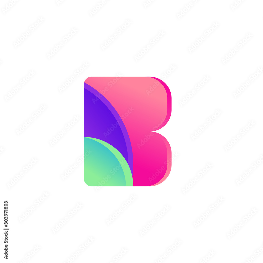 Simple and Colorful letter mark b logo concept. Simple and Colorful letter mark b logo concept.