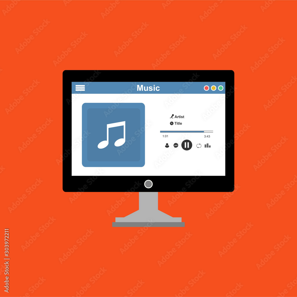 Mobile music application interface design concept . Can be used for workflow layout template, banner, marketing, infographics. Mobile music application interface design concept . Can be used for workflow layout template, banner, marketing, infographics.