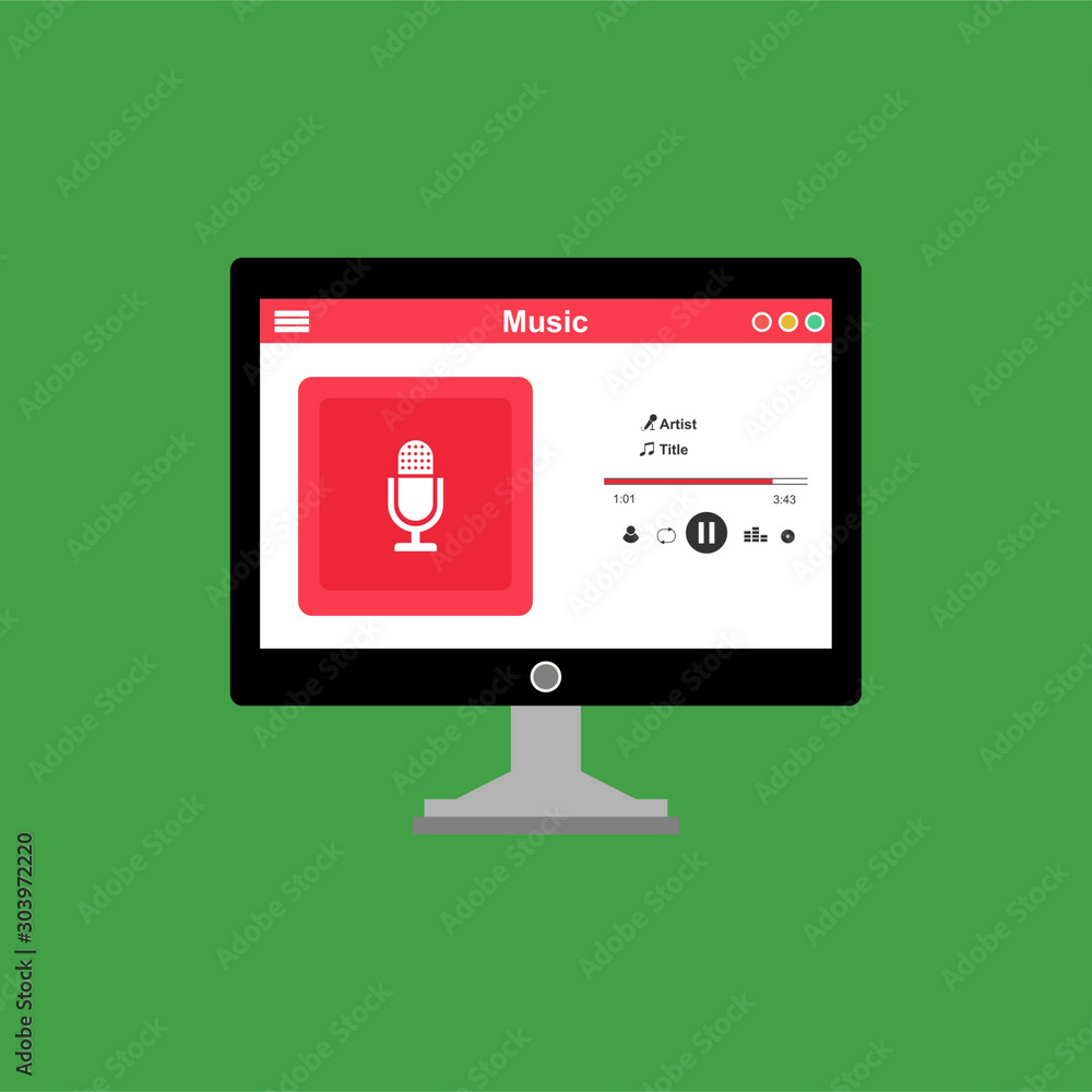 Mobile music application interface design concept . Can be used for workflow layout template, banner, marketing, infographics. Mobile music application interface design concept . Can be used for workflow layout template, banner, marketing, infographics.