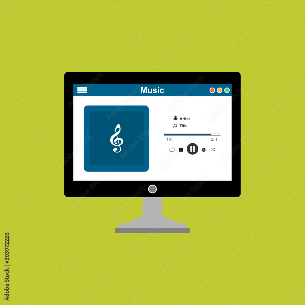Mobile music application interface design concept . Can be used for workflow layout template, banner, marketing, infographics. Mobile music application interface design concept . Can be used for workflow layout template, banner, marketing, infographics.