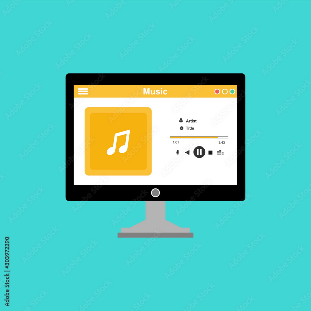 Mobile music application interface design concept . Can be used for workflow layout template, banner, marketing, infographics. Mobile music application interface design concept . Can be used for workflow layout template, banner, marketing, infographics.