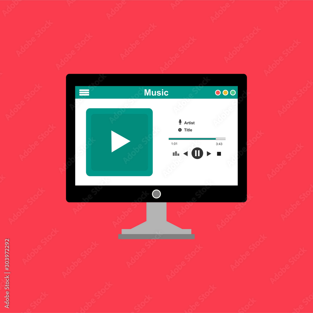 Mobile music application interface design concept . Can be used for workflow layout template, banner, marketing, infographics. Mobile music application interface design concept . Can be used for workflow layout template, banner, marketing, infographics.