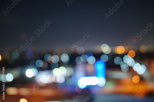 image blur bokeh of night city © sutichak