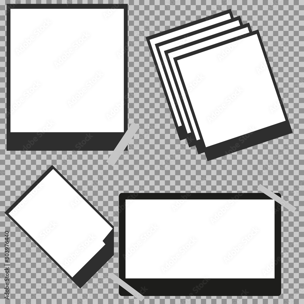 Vector collection of vector blank retro photo frames. Vector collection of vector blank retro photo frames.
