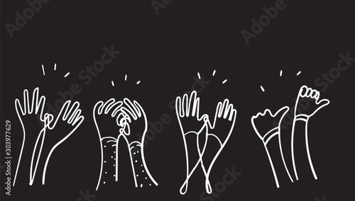 applause hand drawn illustration with doodle style isolated on white background