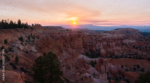 Winter Morning at Bryce Canyon Utah inside Bryce Canyon National Park.