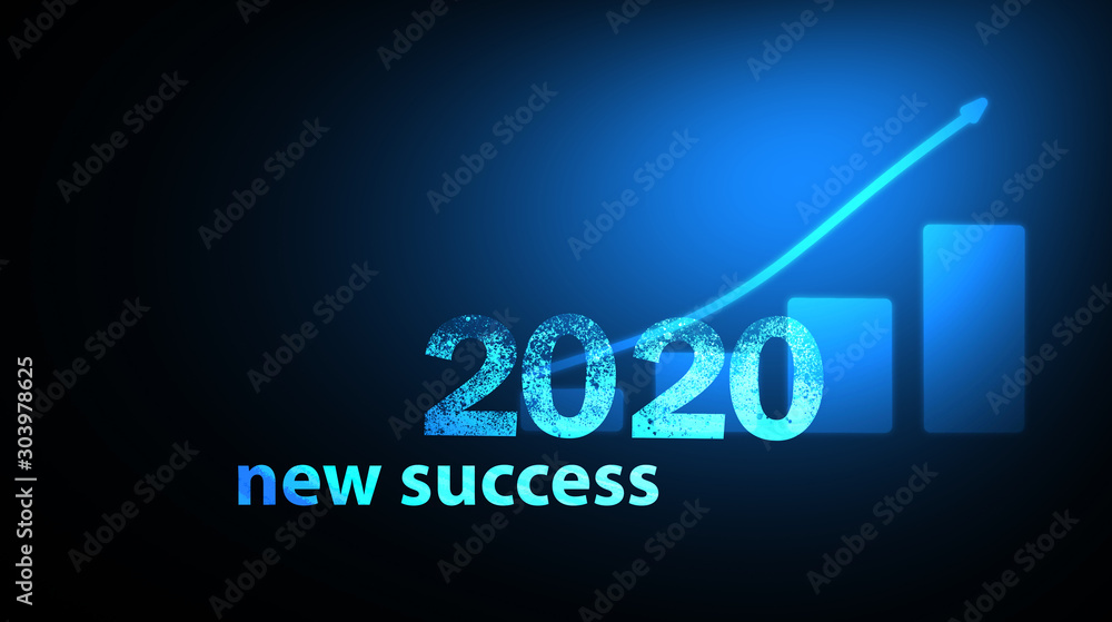 business concept. new successes in 2020. - obrazy, fototapety, plakaty 