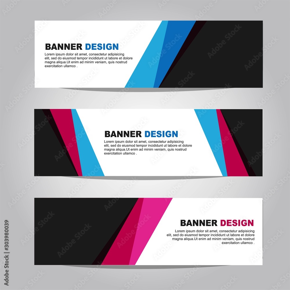 Naklejka premium 3 Set Travel Banner Vektor Template untuk Web dan Businees Template dengan Flat Linear Modern Style - Editable dan Printable
