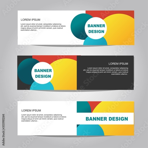 3 Set Travel Banner Vektor Template untuk Web dan Businees Template dengan Flat Linear Modern Style - Editable dan Printable