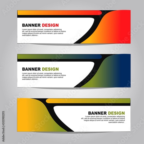 3 Set Travel Banner Vektor Template untuk Web dan Businees Template dengan Flat Linear Modern Style - Editable dan Printable