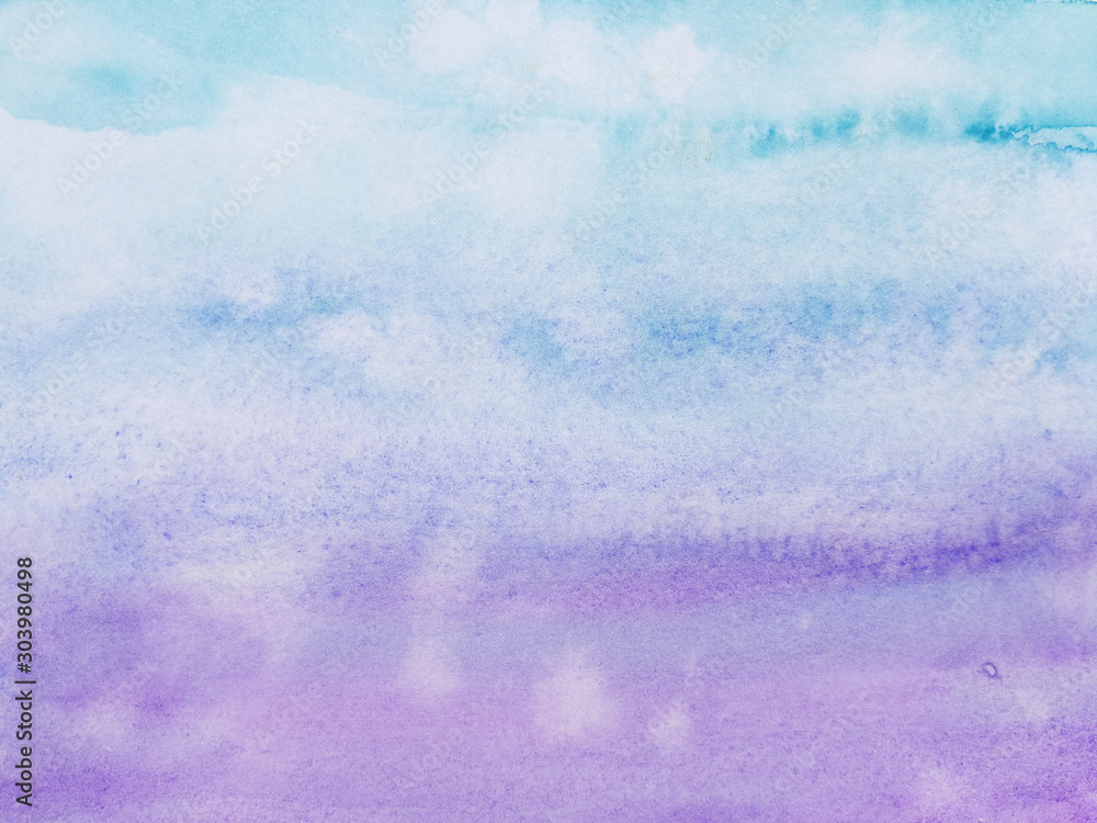 watercolor blue and violet background.  illustration hand draw.