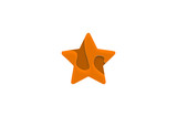 abstract logo shaped orange colored star