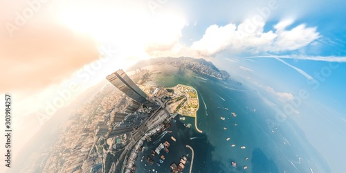 Canvas Print Hong Kong Architectures view from high angle