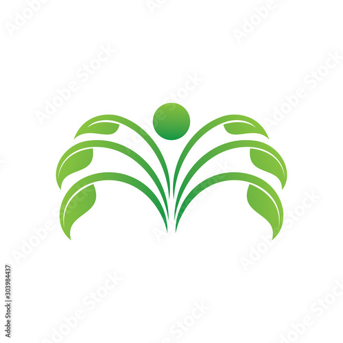 organic traditional herb medicine health care method vector logo design