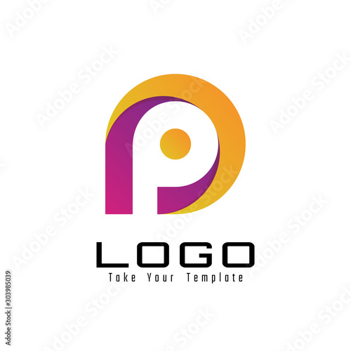 letter p logo design and template