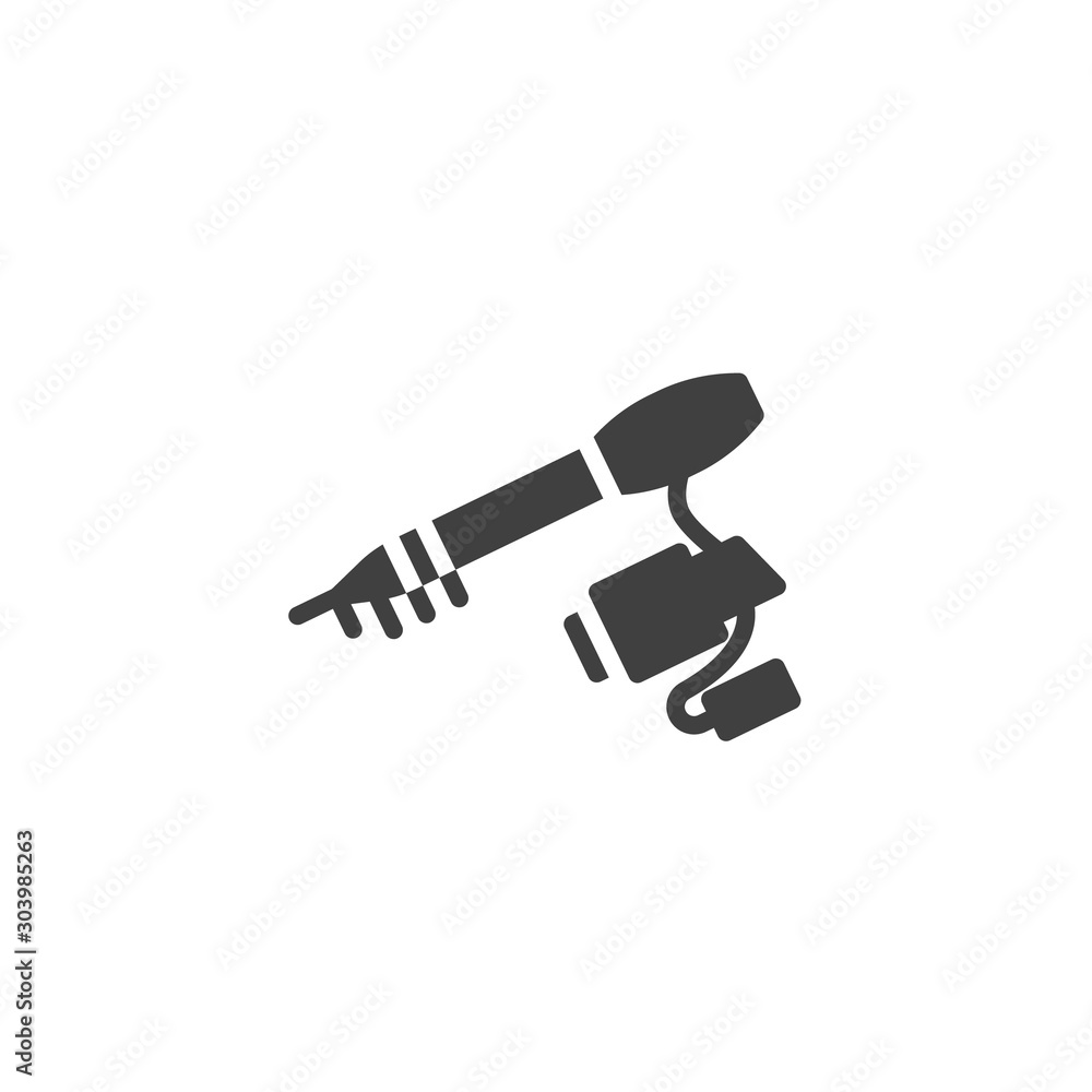Fishing rod vector icon. filled flat sign for mobile concept and web design. Fish-rod glyph icon. Symbol, logo illustration. Vector graphics Fishing rod vector icon. filled flat sign for mobile concept and web design. Fish-rod glyph icon. Symbol, logo illustration. Vector graphics