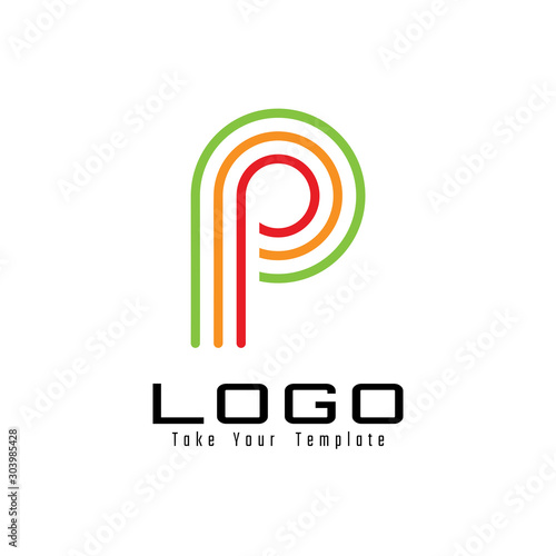 letter p logo design and template