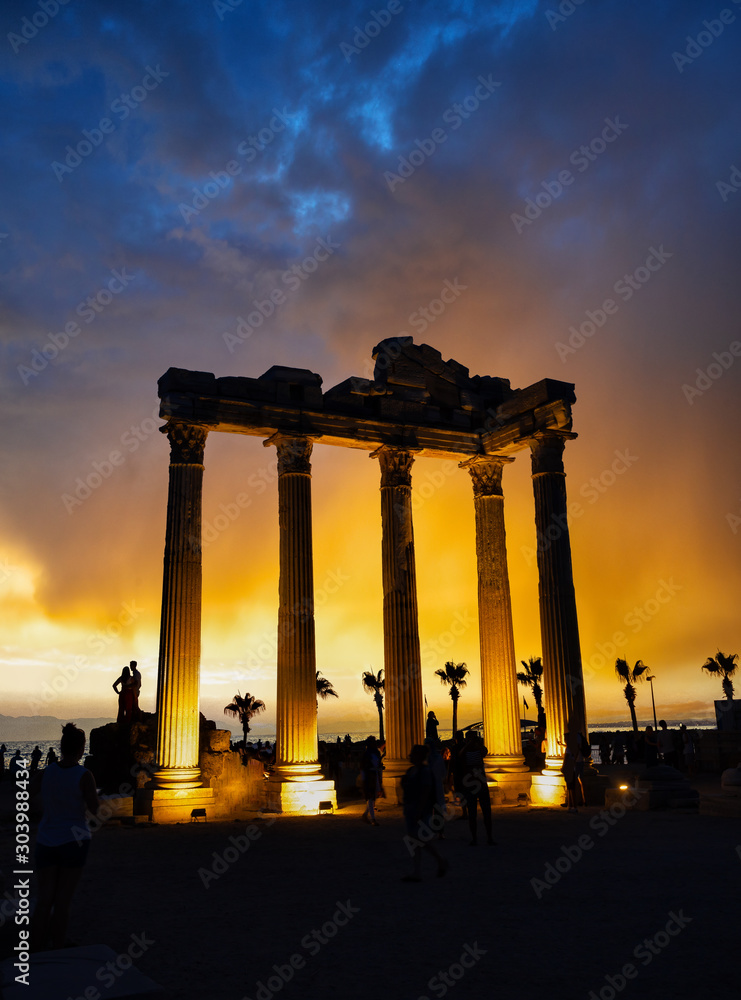 Temple of Apollo in Side at sunset