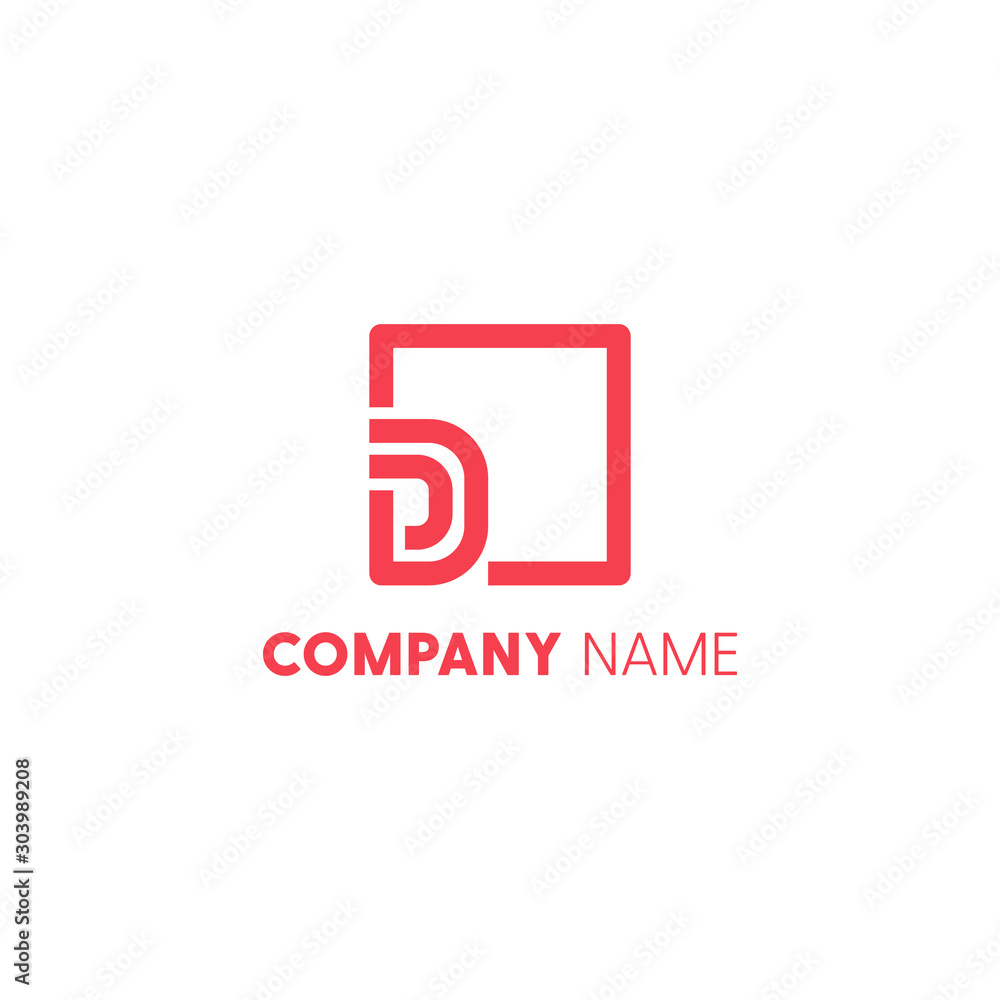 Modern rectangle letter D logo design template Modern rectangle letter D logo design template