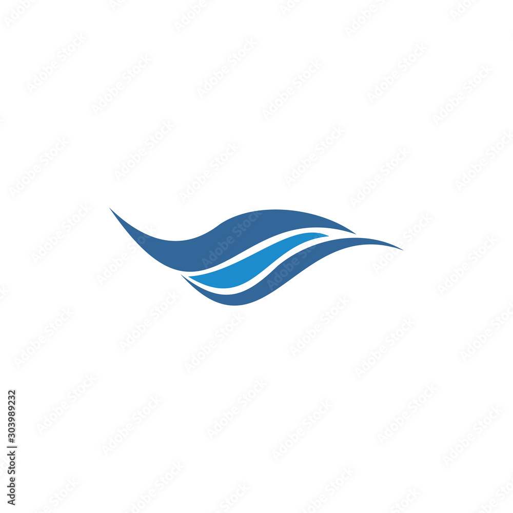 Naklejka premium water wave logo icon vector design symbol