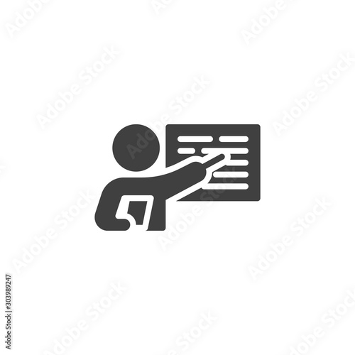 Business Presentation vector icon. filled flat sign for mobile concept and web design. Teacher, instructor teaching glyph icon. Symbol, logo illustration. Vector graphics