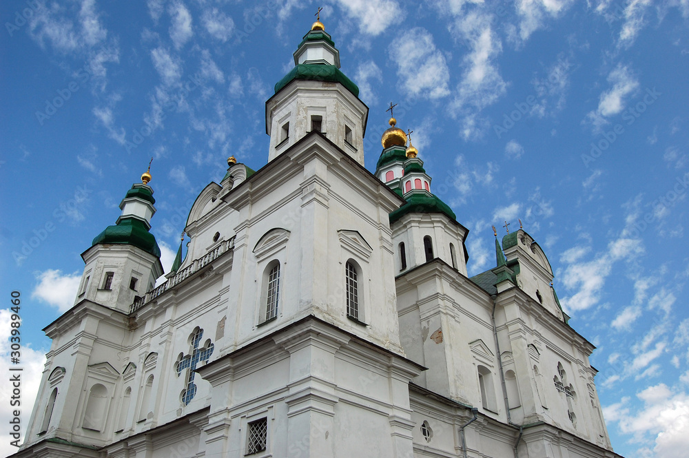 Russian orthodox cathedral in historical Russian town of Chernigov, Ukraine. 