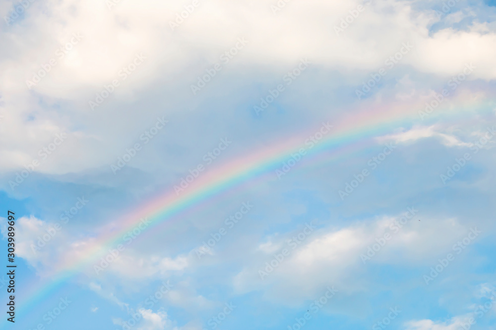 The clear rainbow in the sky. The clear rainbow in the sky.