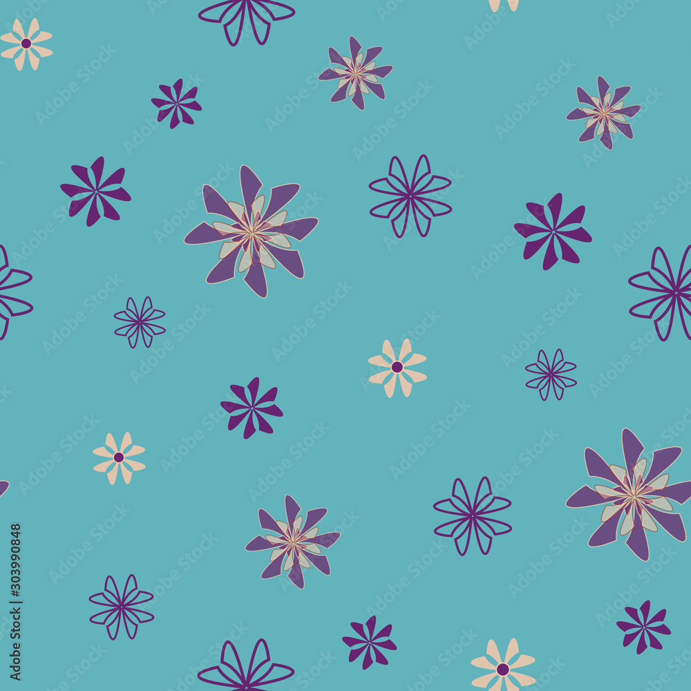 flower like flakes on a blue background, vector repeat pattern, surface pattern design flower like flakes on a blue background, vector repeat pattern, surface pattern design