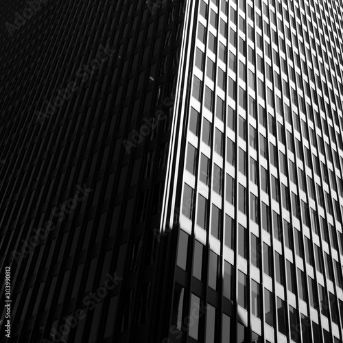 High contrast building facade  light and shadow