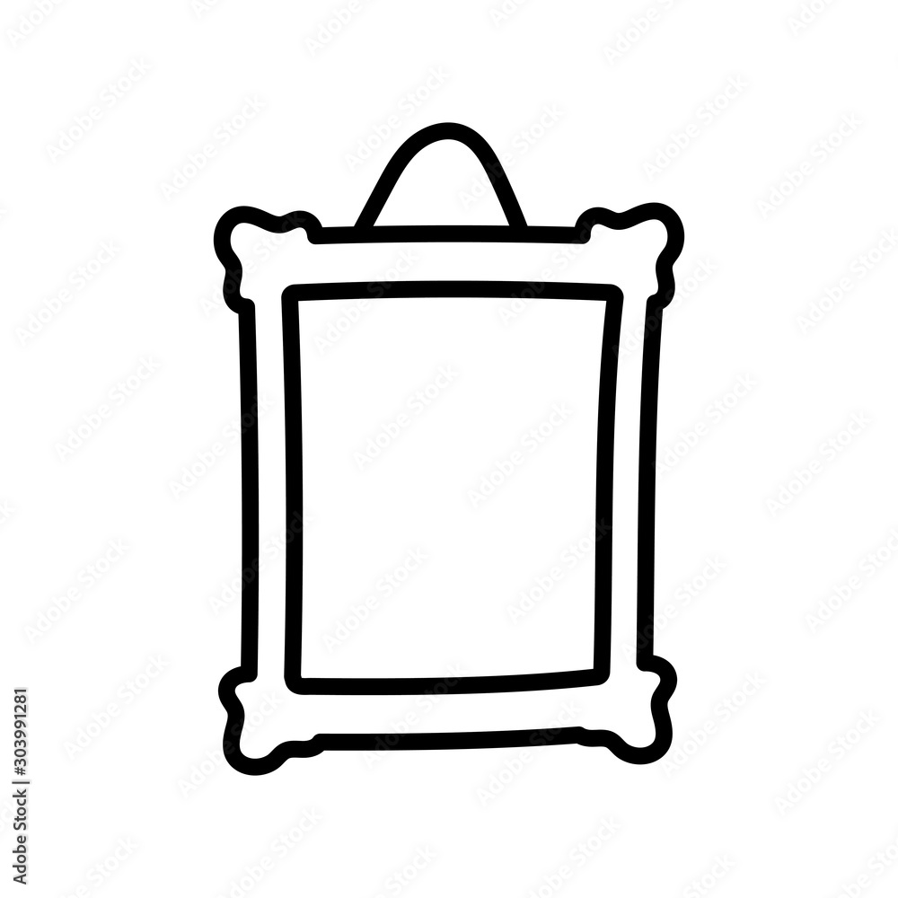 Fotografie frame photo hanging empty icon thick line