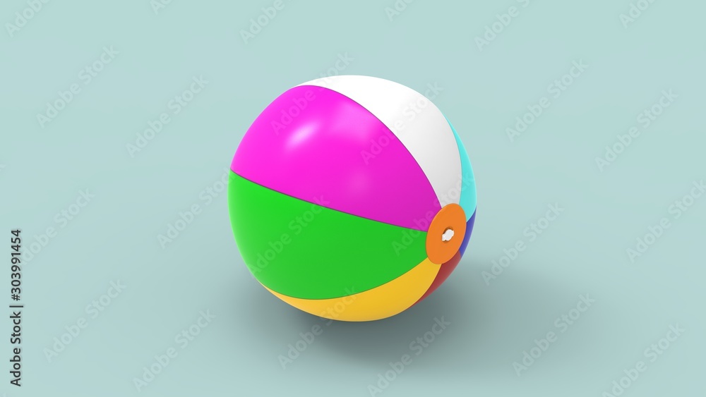 3d rendering of a beachball isolated in studio background 3d rendering of a beachball isolated in studio background