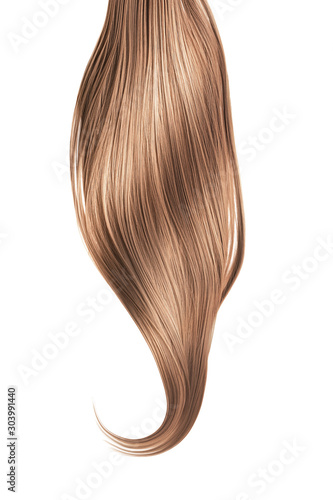 Wallpaper Mural Brown shiny hair on white background, isolated. Long ponytail Torontodigital.ca