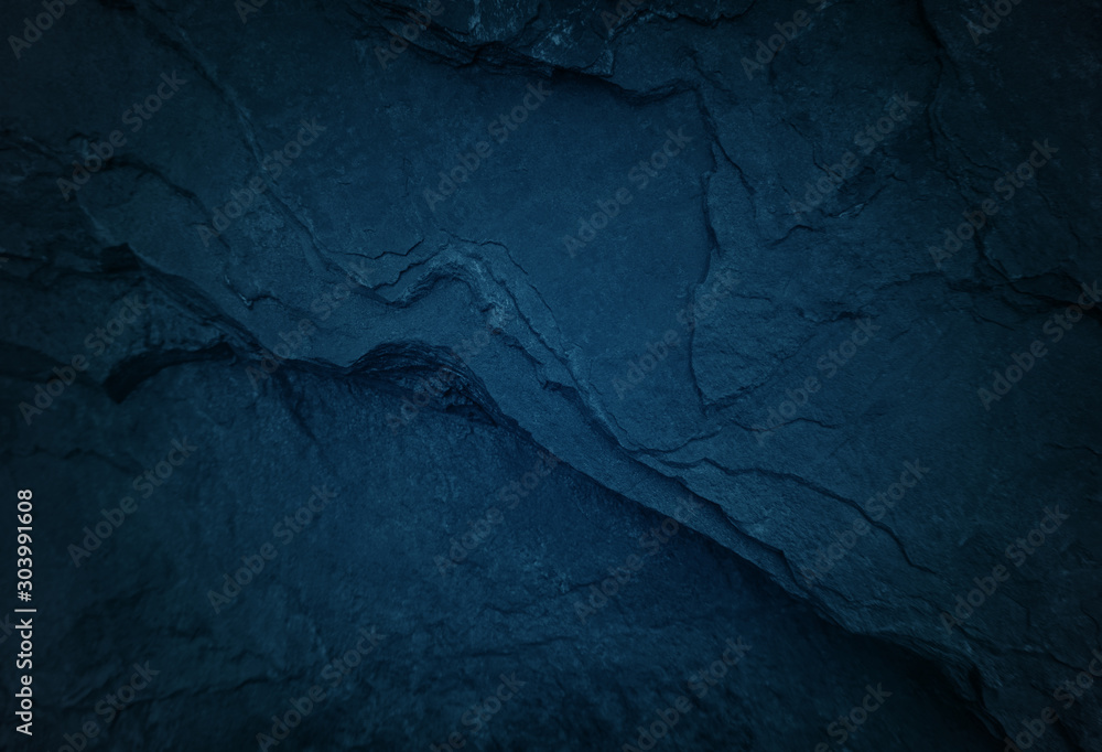 Naklejka premium Dark blue, black stone background