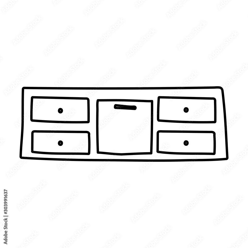 wooden furniture cabinets interior object thick line wooden furniture cabinets interior object thick line