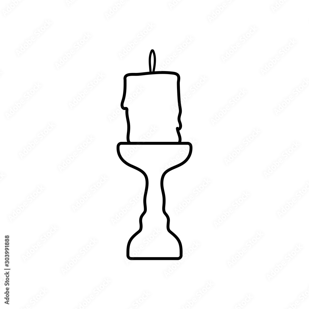 burning candle chandelier decoration icon thick line burning candle chandelier decoration icon thick line