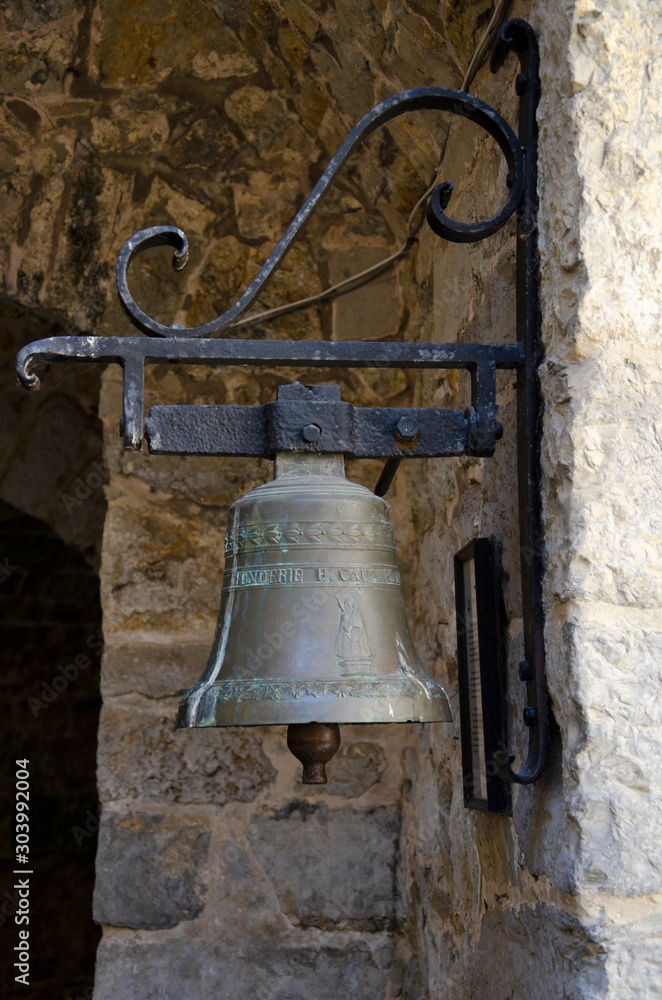 Fototapeta premium Decorative bell, the Castle of Vêves, outside the village of Celles, in the province of Namur, Belgium, Europe