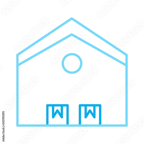 Warehouse icon isolated on abstract background