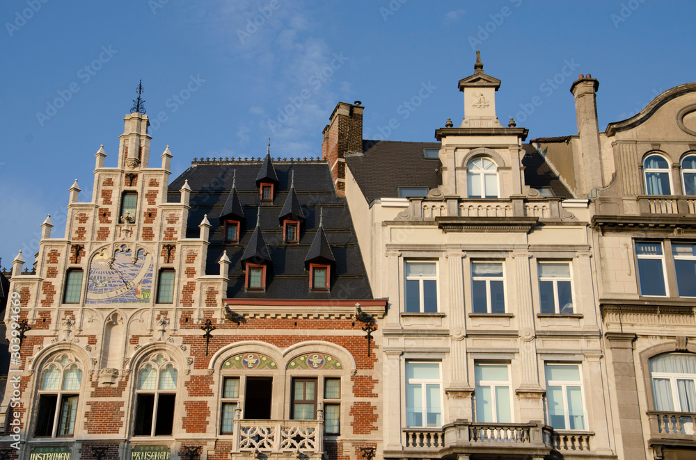 Old buildings near Coudenberg, the former Palace in the Royal Square, Brussels, Belgium, Europe