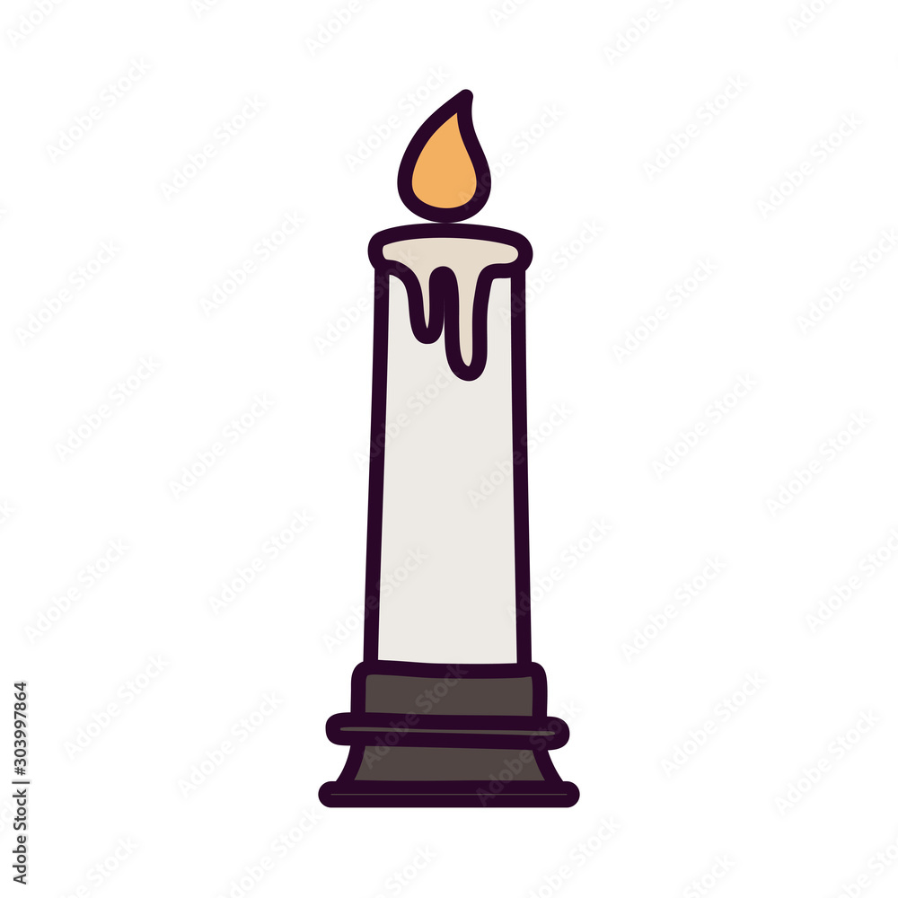 burning candle decoration on white background burning candle decoration on white background