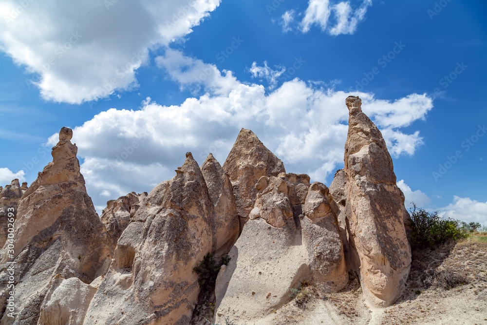 Formation of Fairy Chimneys Goreme Cappadocia landscape, Turkey Formation of Fairy Chimneys Goreme Cappadocia landscape, Turkey