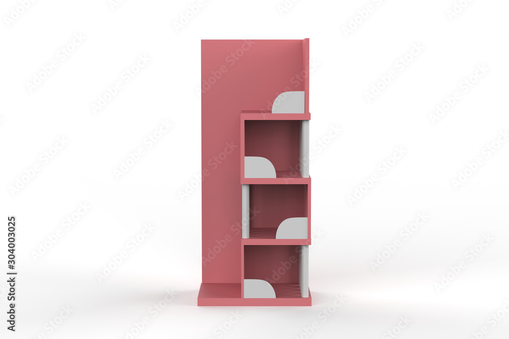 display stand, retail display stand for product , display stands isolated on white background. 3d illustration