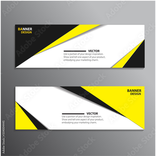 Set of vector banner background design - yellow/white/dark