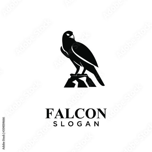 falcon black logo icon design vector illustration