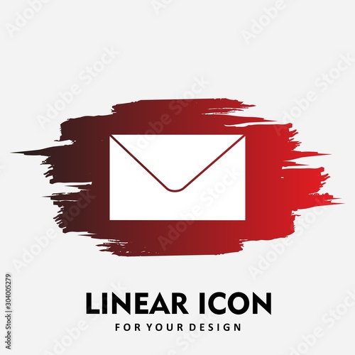 Message icon isolated on abstract background