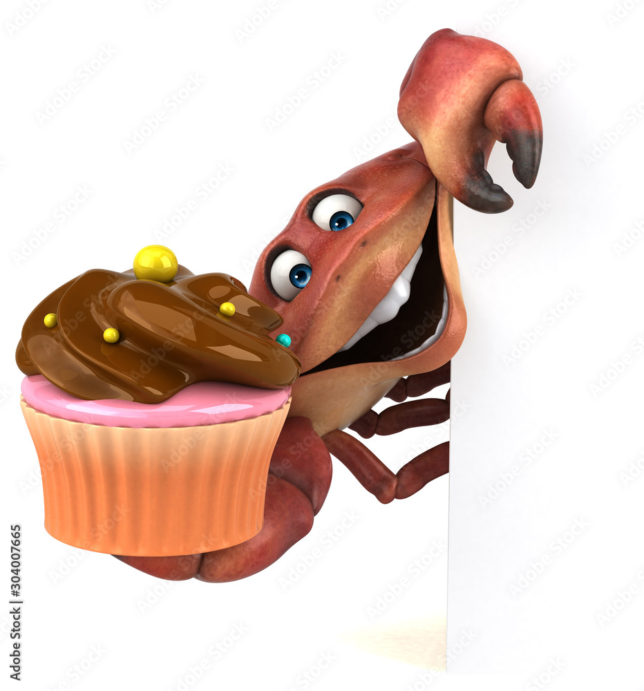 Fototapeta premium Fun crab - 3D Illustration