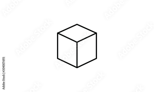 cube, cubic or box icon