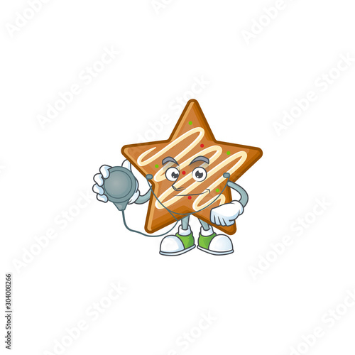 Cartoon crispy star cookies with the character doctor