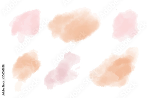 Orange and soft pink watercolor splotch