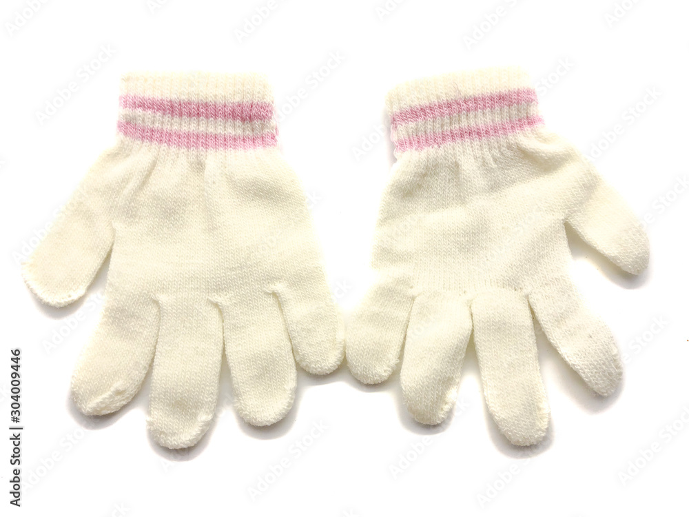 Gloves for children isolated on a white background. Children's clothing for the winter. Gloves for the smallest. Warm mittens. Gloves for children isolated on a white background. Children's clothing for the winter. Gloves for the smallest. Warm mittens.